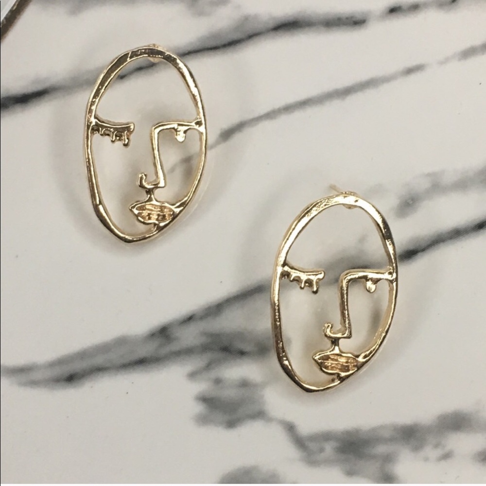 The 'Alexandra' - Modern Abstract Face Earrings